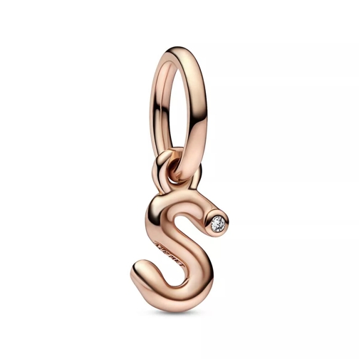 Pandora Letter s 14k rose gold-plated dangle with clear cubic zirconia Hanger