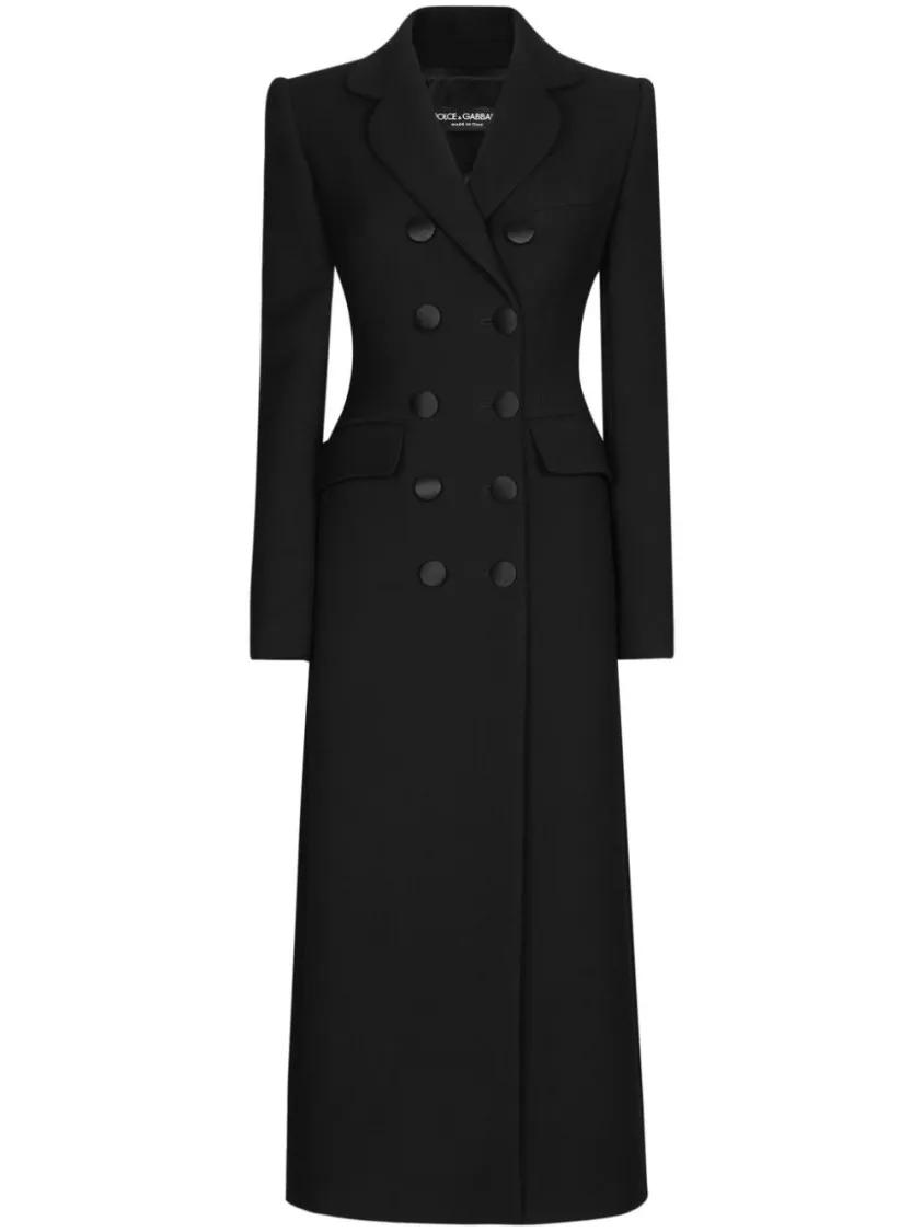 Dolce Gabbana Long Wool Coat Black Ubergangsmantel