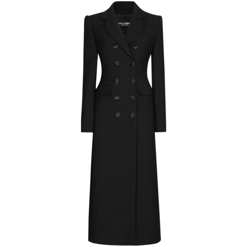 Dolce&Gabbana Übergangsmäntel Long Wool Coat Black