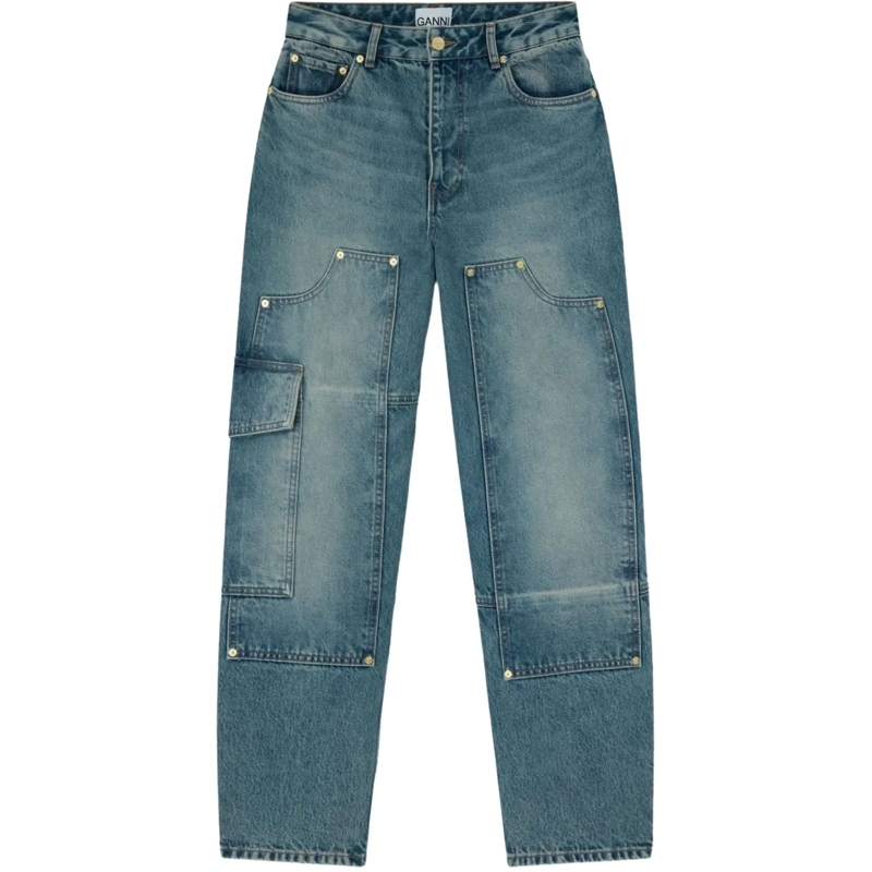 GANNI Jeans mit geradem Bein Jeans Blue blau