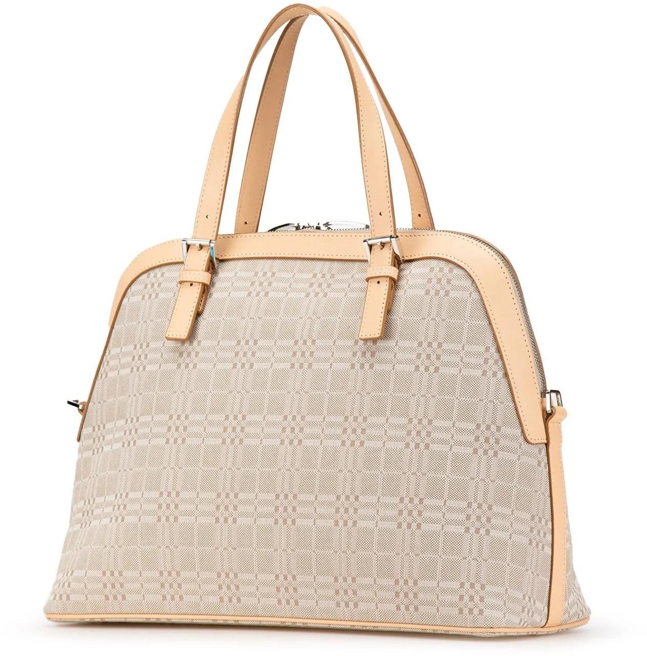 Burberry Totes & shoppers Leather Trimmed Canvas Dome Satchel in bruin