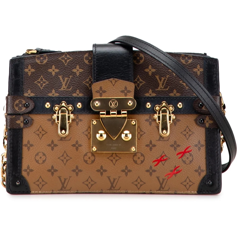 Louis Vuitton Schultertasche Monogram Reverse Trunk Clutch braun