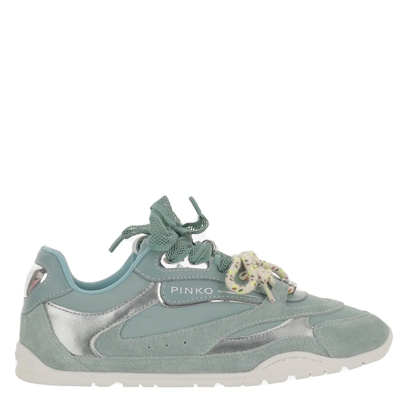 Pinko Lage-top sneaker Structured Two-Tone Sneakers With Contrasting Deta Green