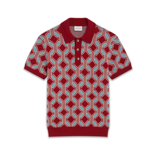 Drôle De Monsieur Polo shirt Polo mit geometrischem Muster DARK RED DARK RED