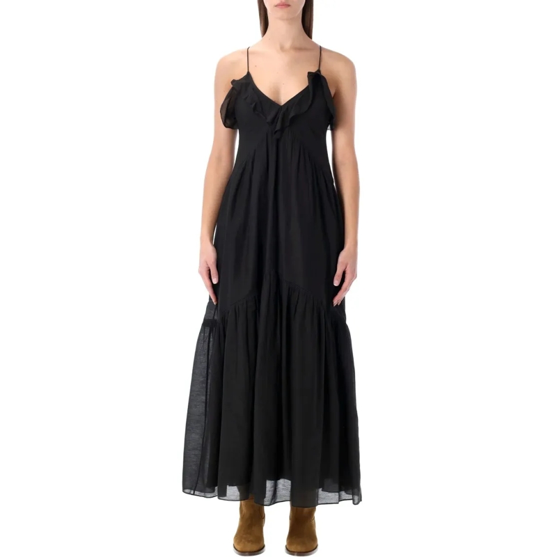 Etoile Isabel Marant  Vasma Organic Cotton Voile Dress Black