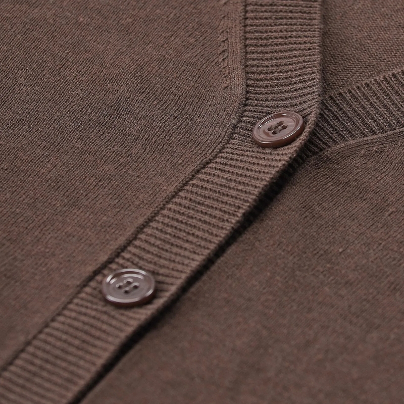 WEEKEND Max Mara Strickjacke Strickjacke Adesso aus Seide & Leinen braun(Image 3)