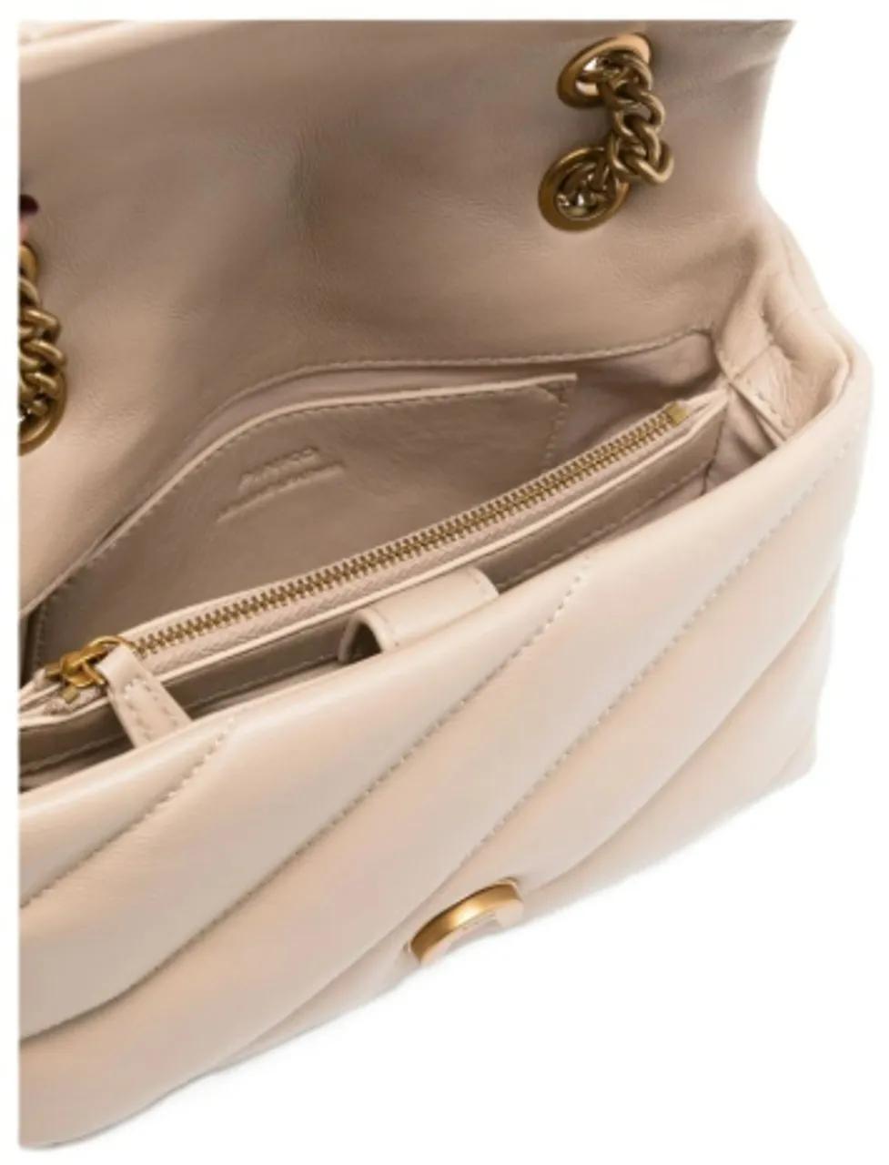 Pinko Hobo bags Quilted Beige Bag With Gold-Tone Embellishment And in beige