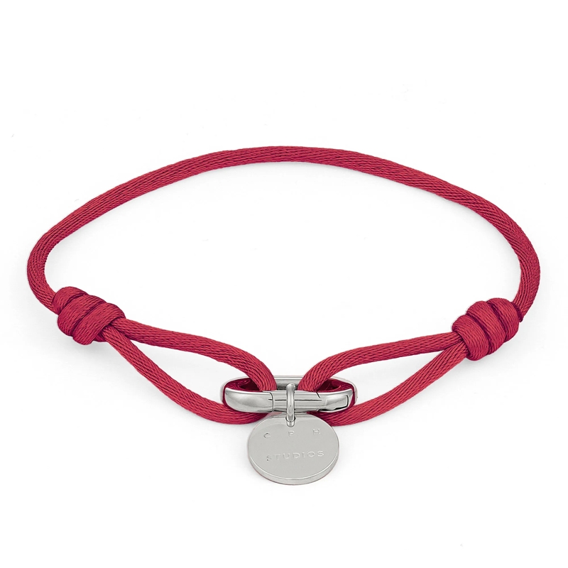 Copenhagen Armband Edelstahl Fabric Link burgundy
