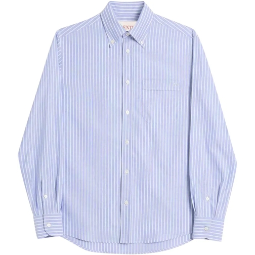 Valentino T-Shirts Striped Cotton Shirt blau