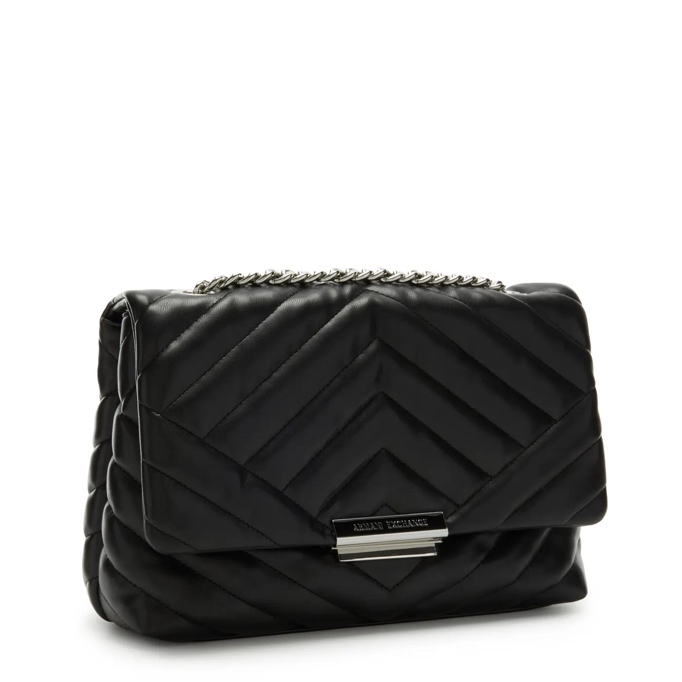 Armani Exchange Zwarte Schoudertas Elegant Ontwerp Black Dames
