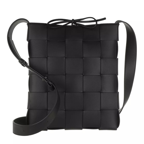 Bottega Veneta Casette Messenger Bag Black Silver Crossbody Bag