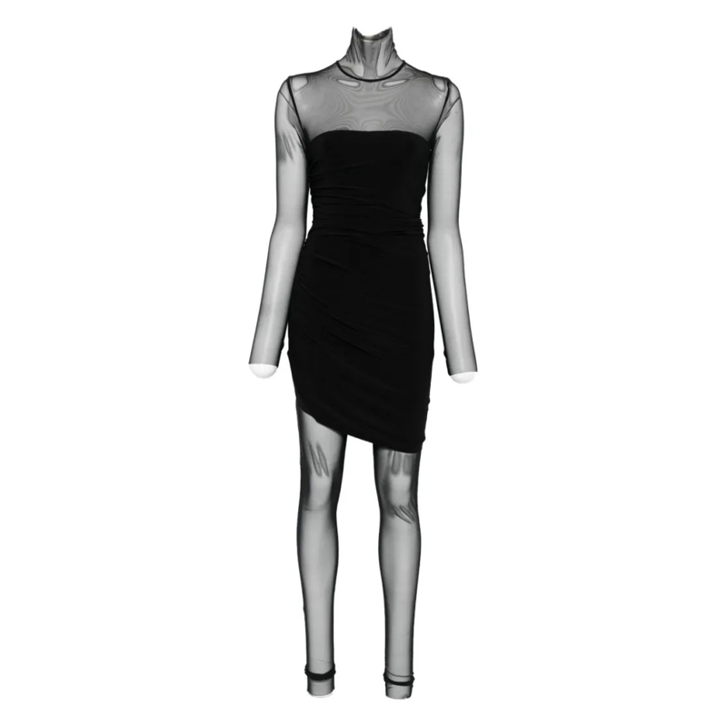 Norma Kamali Minikleid Ruched Black Mini Dress Black