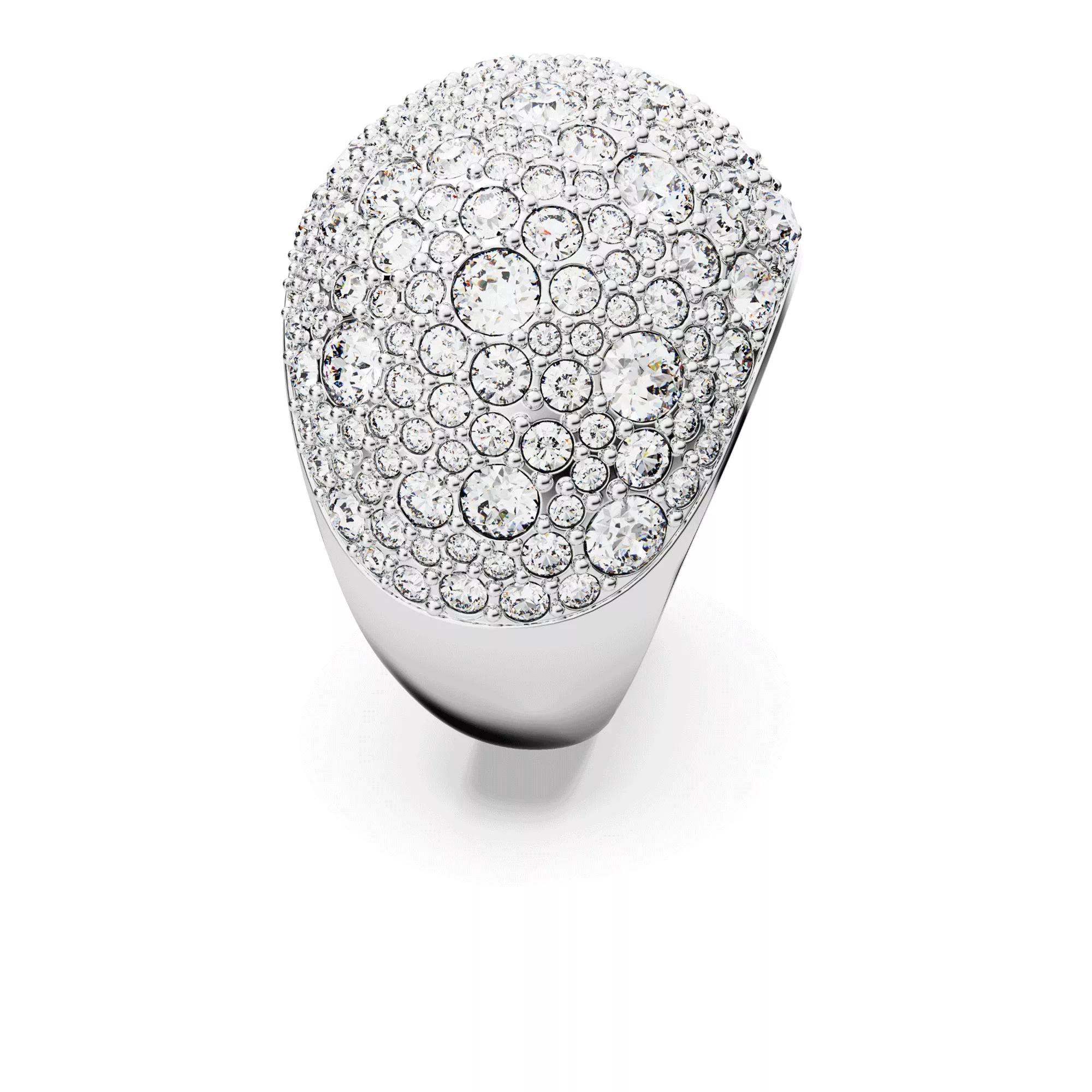 Swarovski Luna cocktail ring, Moon, Rhodium plated White | Cocktailring