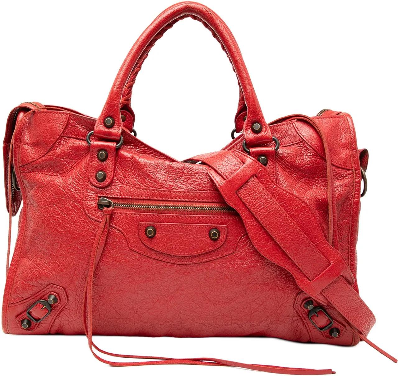Balenciaga Hobo Bags - Lambskin Motocross Classic City Satchel - Gr. unisize - in Rot - für Damen