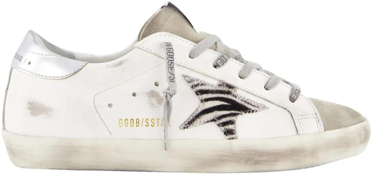 Golden Goose Low-Top Sneaker - Dames Super-Star Sneaker Wit/Zebra - Gr. 41 (EU) - in Weiß - für Damen