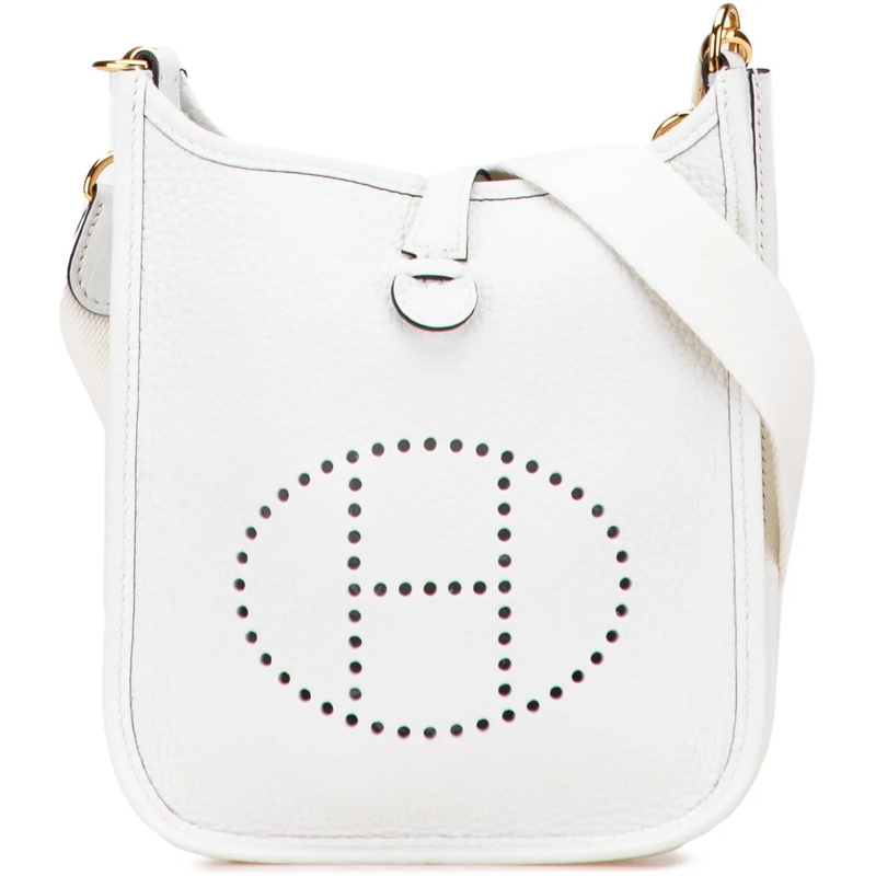 Hermès Schultertasche Clemence Evelyne TPM weiß