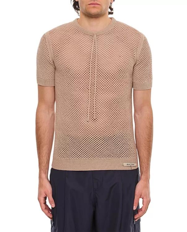 Fendi - Herb Dyed Knit T-Shirt - Größe 46 - brown