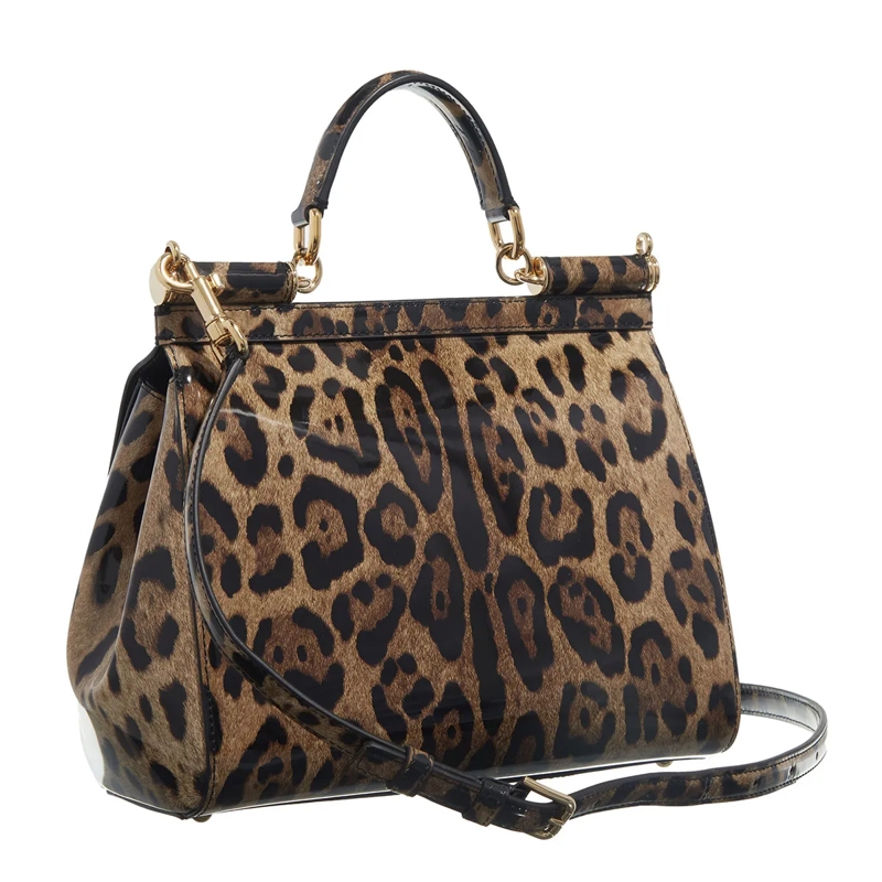 Dolce&Gabbana Satchel Medium Sicily Leopard-Print Shoulder Bag Brown(Image 11)