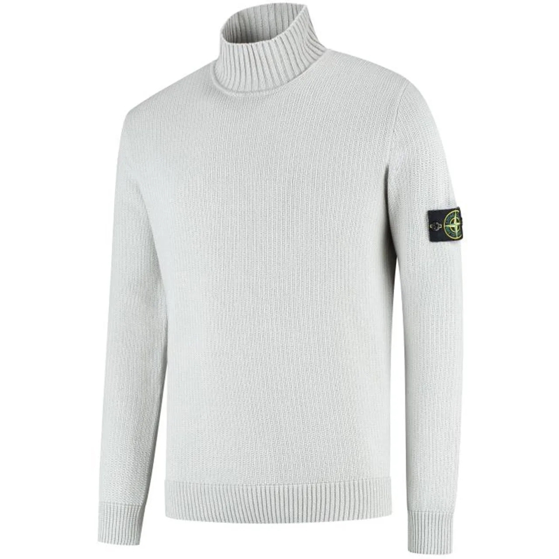 Stone Island Pull Ribbed High Neck Grey Sweater Grey