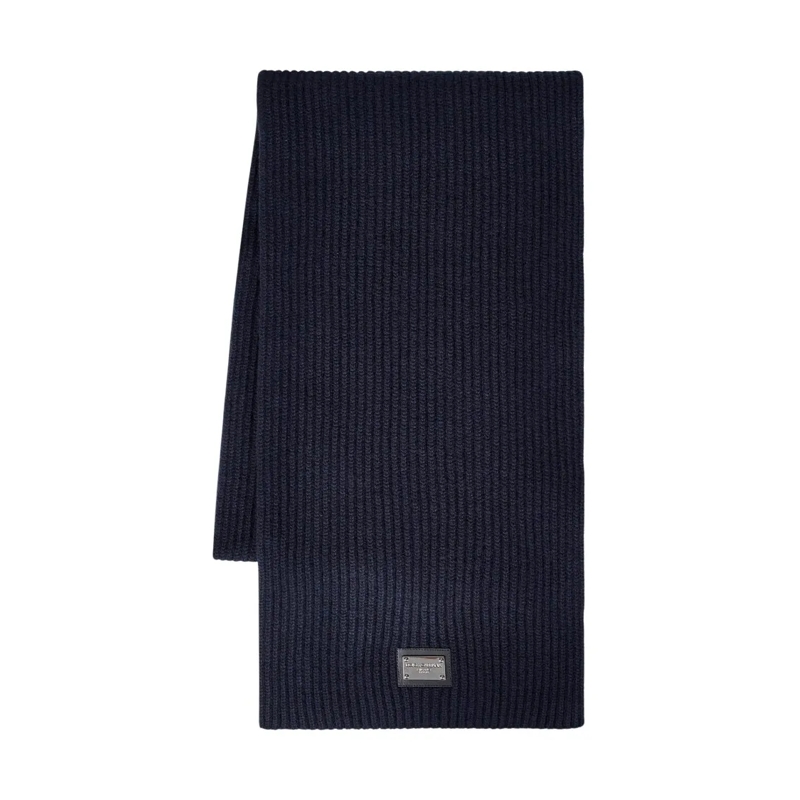 Dolce&Gabbana Écharpe légère Ribbed Blue Scarf Blue