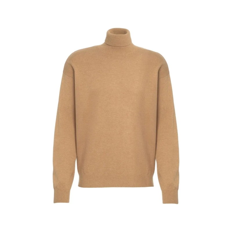 Kangra Pullover Relaxed Fit Turtleneck Sweater In Fine Knit Neutrals