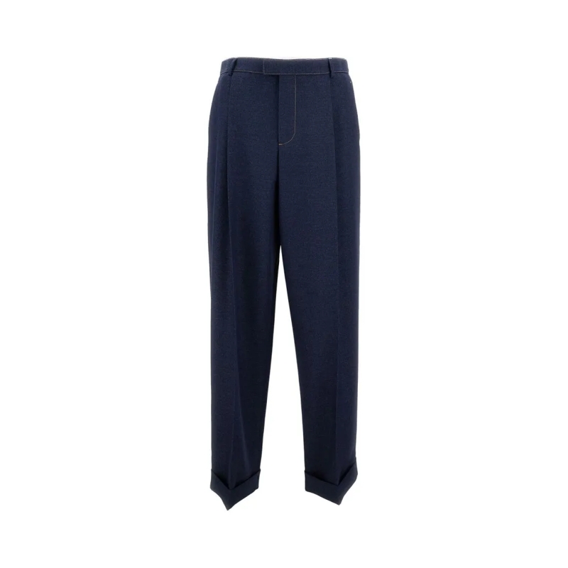 Bottega Veneta Anzugshose Tailored Long Trousers With Side Pockets And Zip F Blue