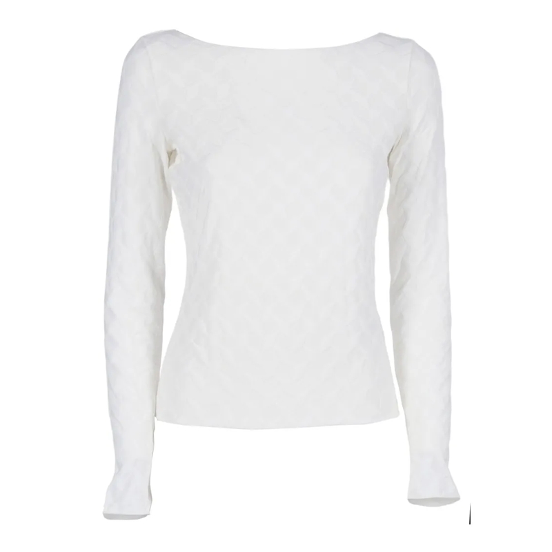 Emporio Armani Pull Form-Fitting Black Jumper White