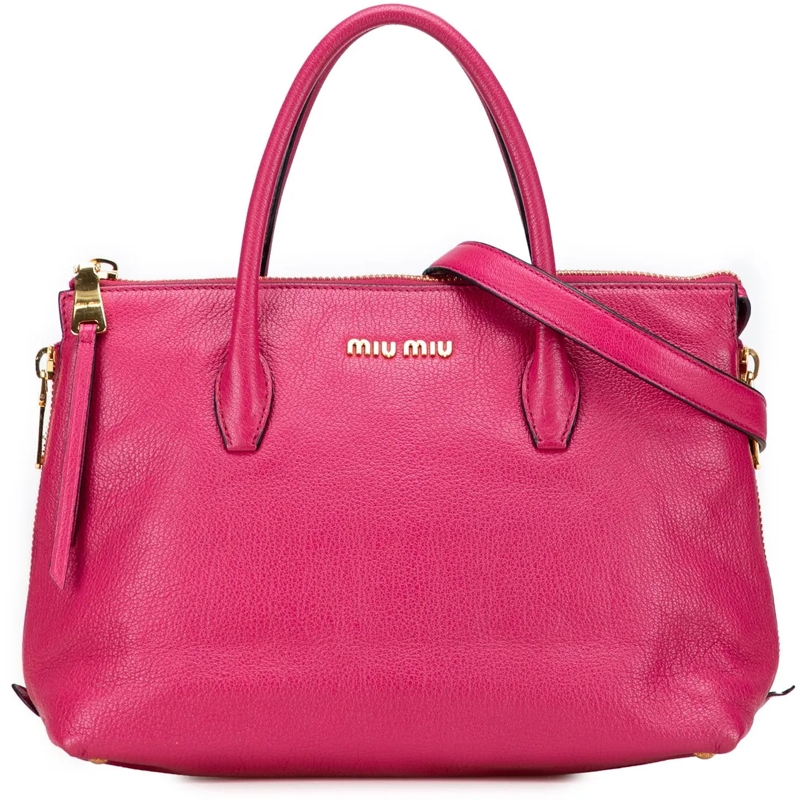 Miu Miu Schultertasche Goatskin Madras Satchel rose