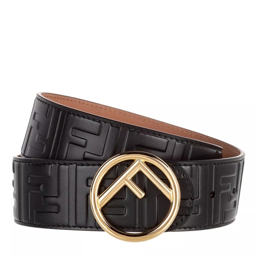 Fendi Logo Belt Black Cintura in pelle