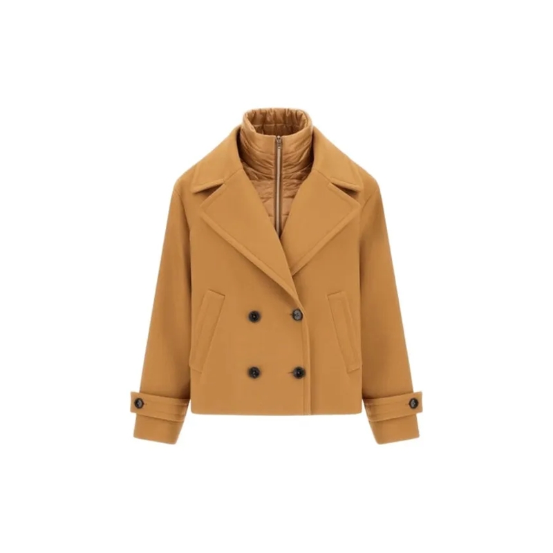 Herno Übergangsjacke Sailing-Inspired Camel Jacket With Removable Bib Brown
