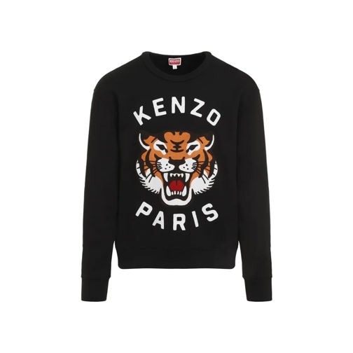 Kenzo Sweatshirts Lucky Tiger Black Cotton Sweatshirt Black