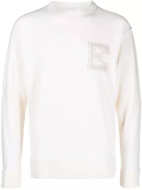 Eleventy - Intarsia-Knit Logo Wool Knitwear Jumper - Größe XXL - white