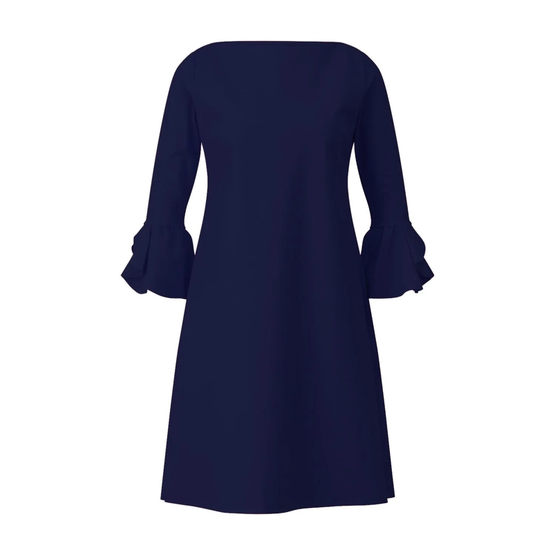 Chiara Boni  Midikleid Acura mit Trompetenärmeln Dunkelblau