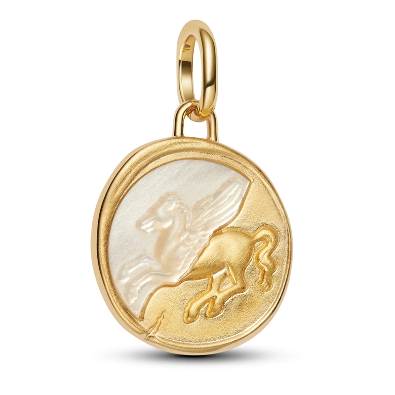 Pandora Anhänger 14 Karat Medaillon Pegasus Silber/Gold