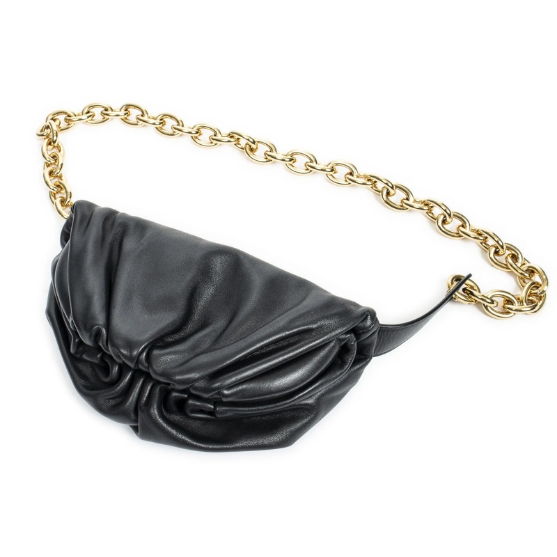 Bottega Veneta Crossbody Bag Pouch Chain Belt Bag schwarz