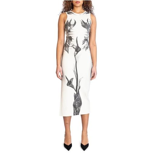 Jean Paul Gaultier Midi-Kleider LONG DRESS "FLOWER BODY MORPHING MARINIERE" GREY grau