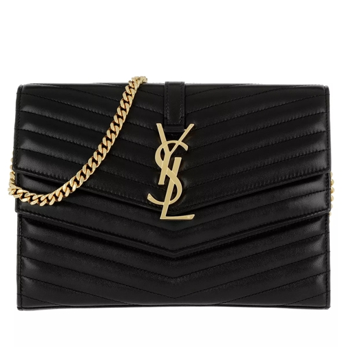 Saint Laurent Sulpice Chain Wallet Quilted Lambskin Black Crossbody Bag