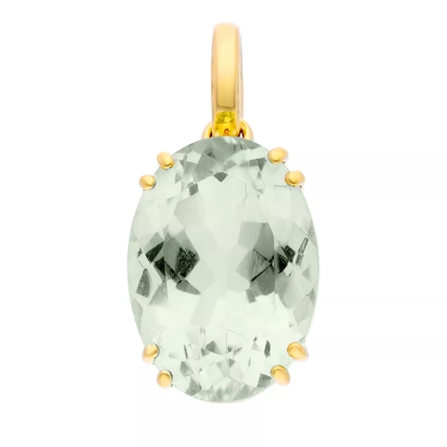 diamondline pendant 375 YG 1 green amethyst treat. 14x10 oval  gold Hanger