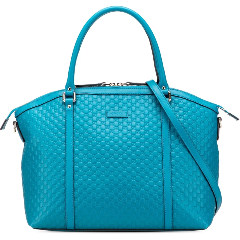 Gucci Schultertasche Large Microguccissima Dome Satchel blau