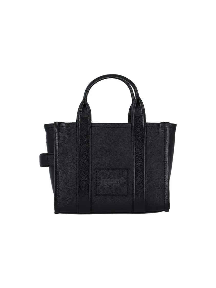 Marc Jacobs Shoppers & Totes Small 'The Leather' Tote Bag – Black in zwart