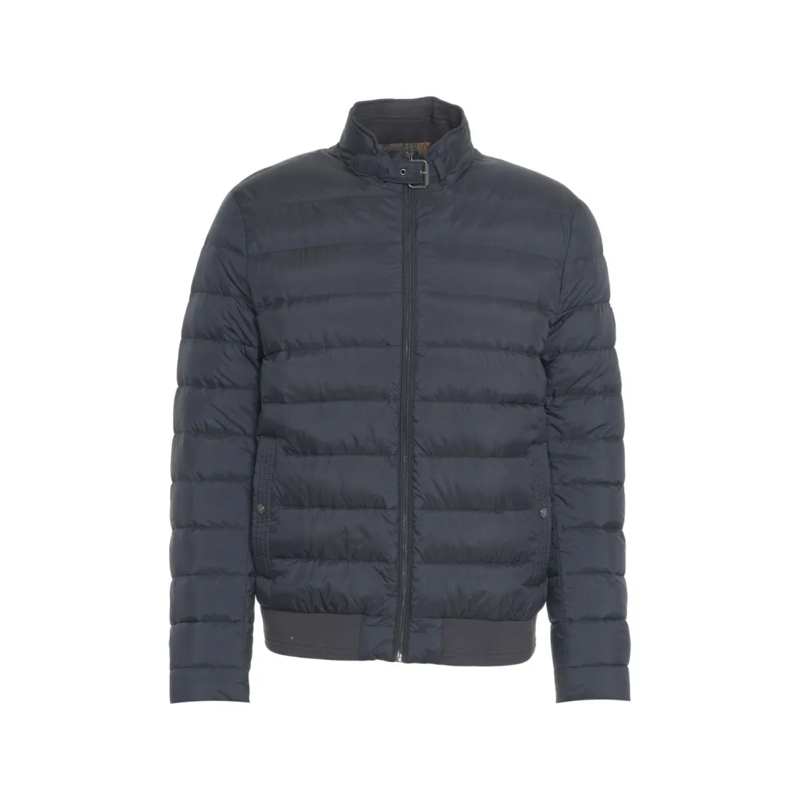 Belstaff Daunenjacke Puffer Jacket With Horizontal Quilting And Buckle  Grey