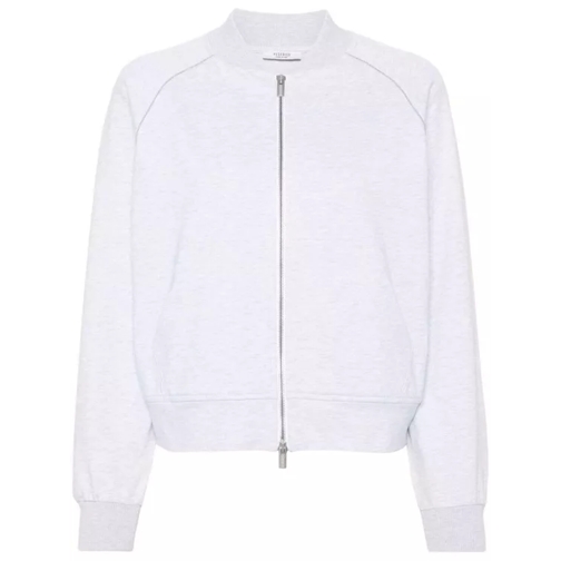 Peserico Bead-Embellished Zip-Up Sweatshirt White 