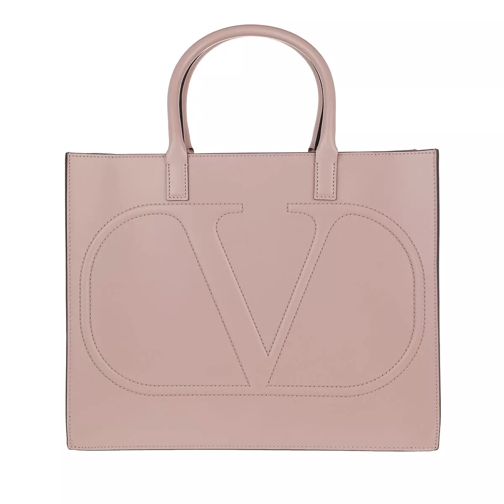 Valentino Garavani V Logo Tote Bag Leather Poudre Draagtas