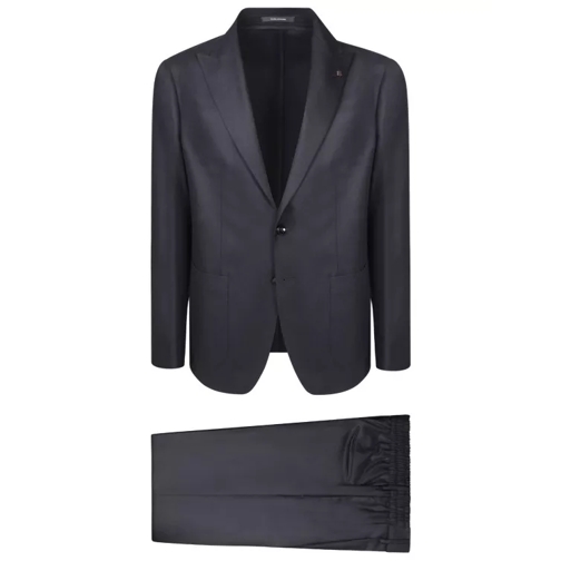 Tagliatore Single-Breasted Jacket Black Suit Blue 
