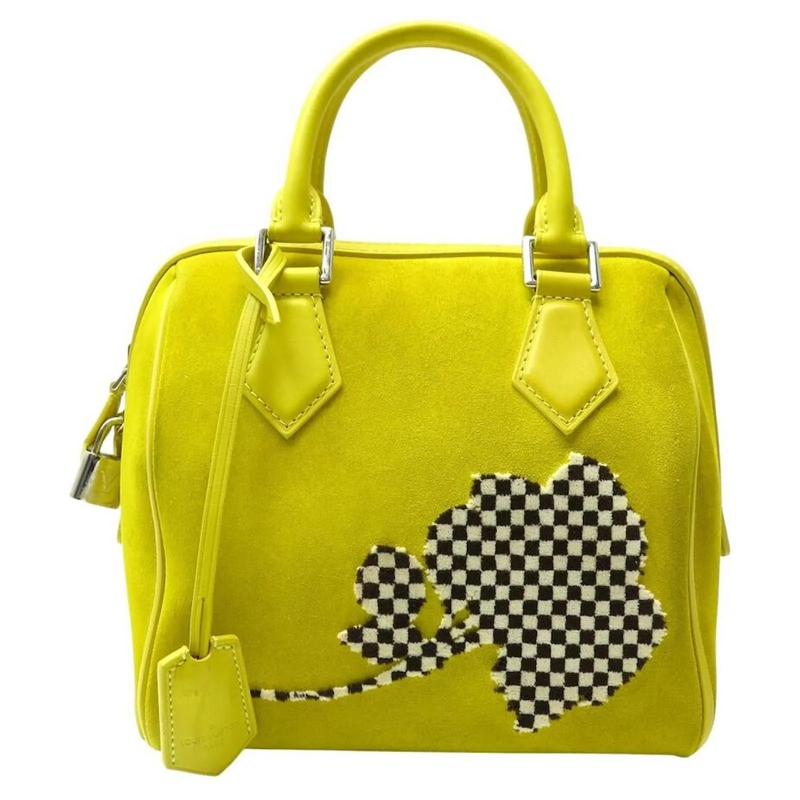 Louis Vuitton Crossbody Bag VUITTON SPEEDY 20 CUBE ILLUSION GELBEN SUEDEN HAND gelb