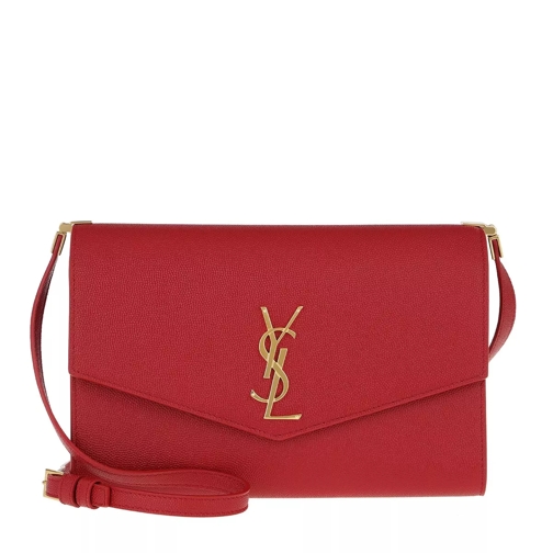 Saint Laurent Uptown Wallet On Chain Mini Leather Rouge Eros Crossbody Bag