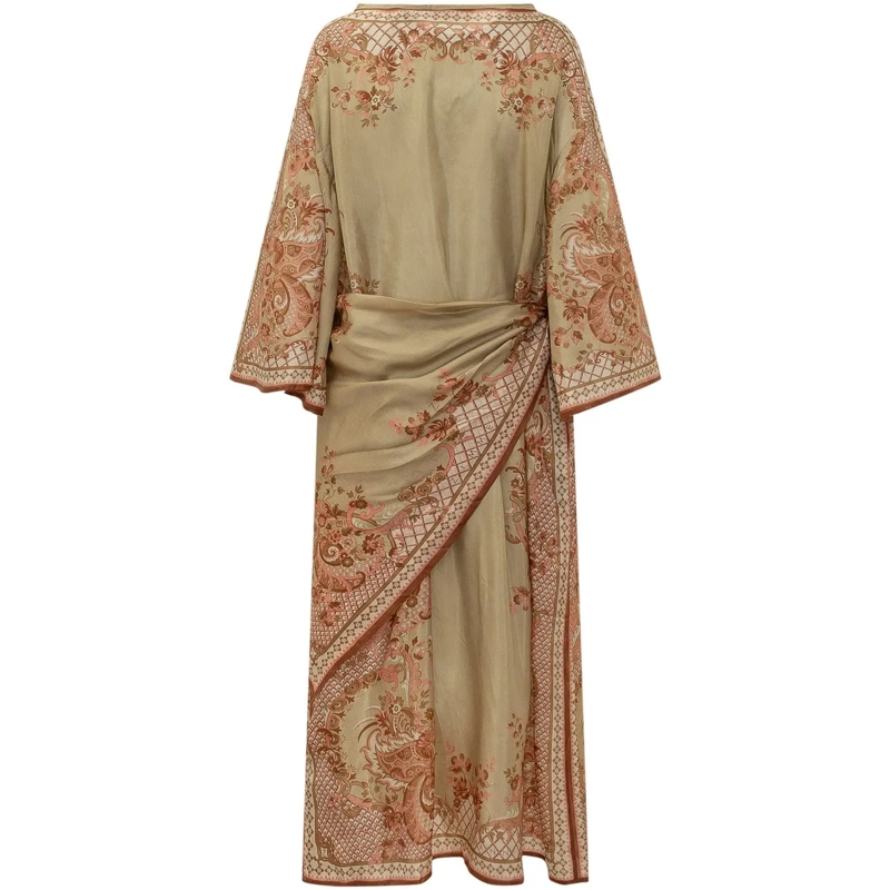 Zimmermann Maxikleid Aster Abito Tunica con Drappeggio beige(Image 2)