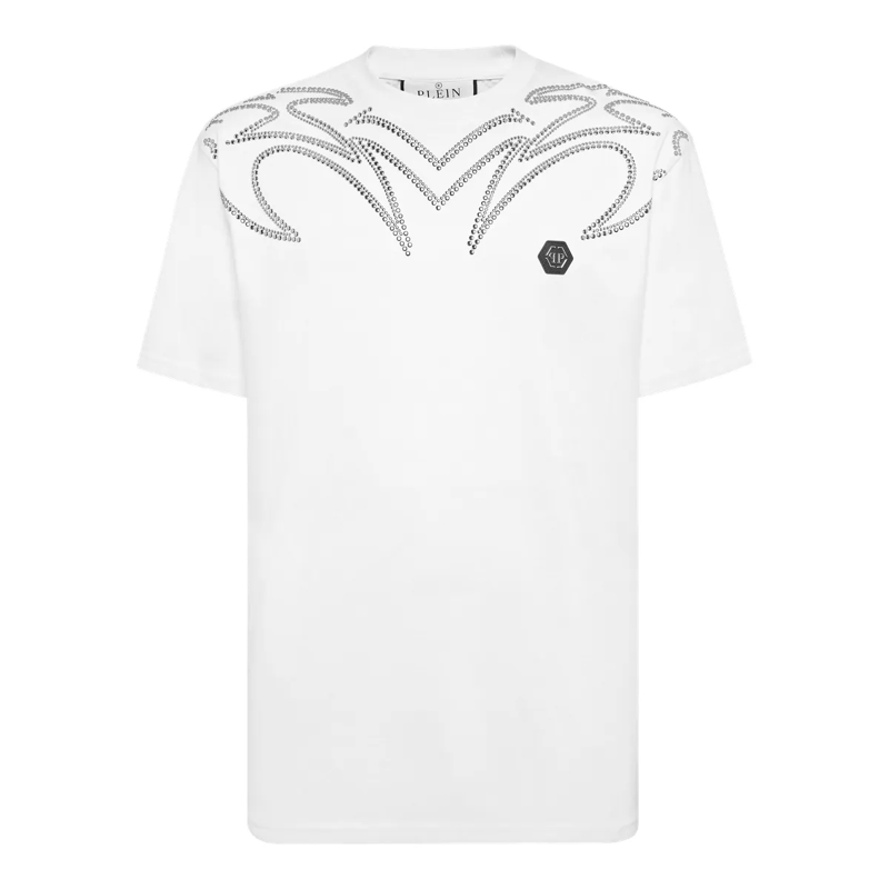 Philipp Plein T-Shirt T-Shirt Round Neck Ss Stud-Embellished weiss