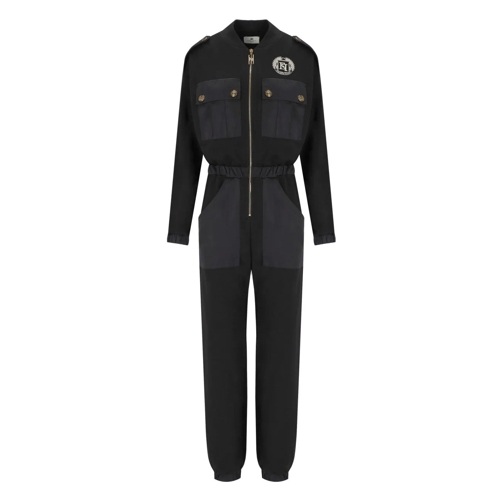 Elisabetta Franchi Kleider ELISABETTA FRANCHI SCHWARZER JUMPSUIT MIT STICKERE schwarz