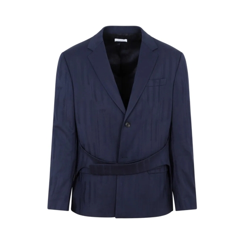 Off-White Blazer Blue Wool Shibori Relaxed Jacket Blue